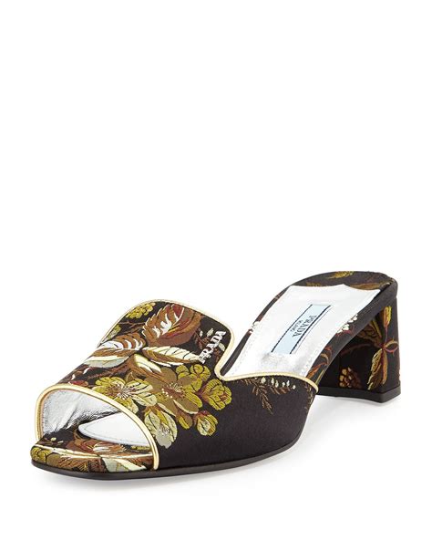 prada jacquard slides|designer Prada mules.